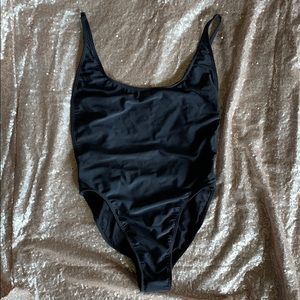 American Apparel black nylon tricot one piece - L